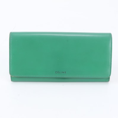 ■美品 セリーヌ フラップ長財布 レザー