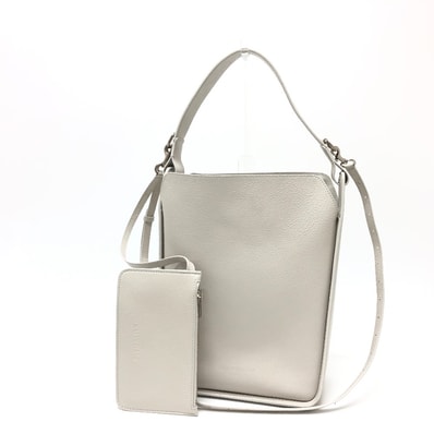 バレンシアガ BALENCIAGA ノースサウス 659920 2WAYバッグ ショルダーバッグ レザー ホワイト
