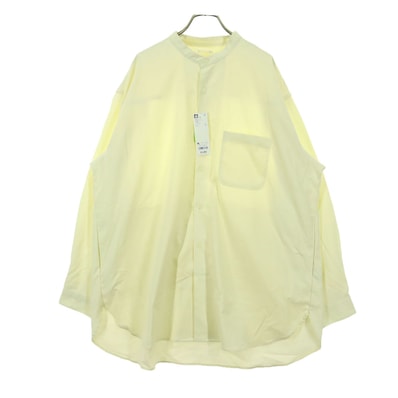 GU ジーユー 長袖 オーバーサイズ バンドカラー シャツ XL クリーム系