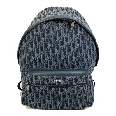 ディオール Dior バックパック トロッター オブリーク バックパック カバン リュックサック キャンバス/レザー ネイビー
