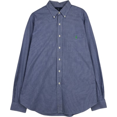 古着 ラルフローレン Ralph Lauren CLASSIC FIT クラシックフィット ギンガムチェック 長袖 ボタンダウンチェックシャツ メンズL相当/eaa628643