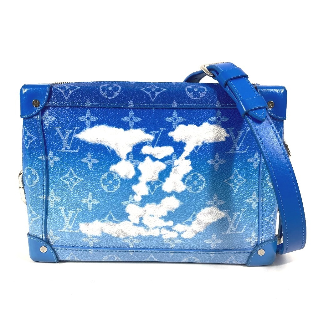 ルイヴィトン LOUIS VUITTON ソフトトランク M45430 モノグラム クラウズ 雲 斜め掛け カバン BOX ボックス ショルダーバッグ レザー/キャンバス ブルー