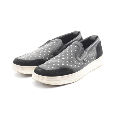 ジミーチュウ JIMMY CHOO スリッポン 靴 レザー スウェード メンズ ブラック系 【中古】