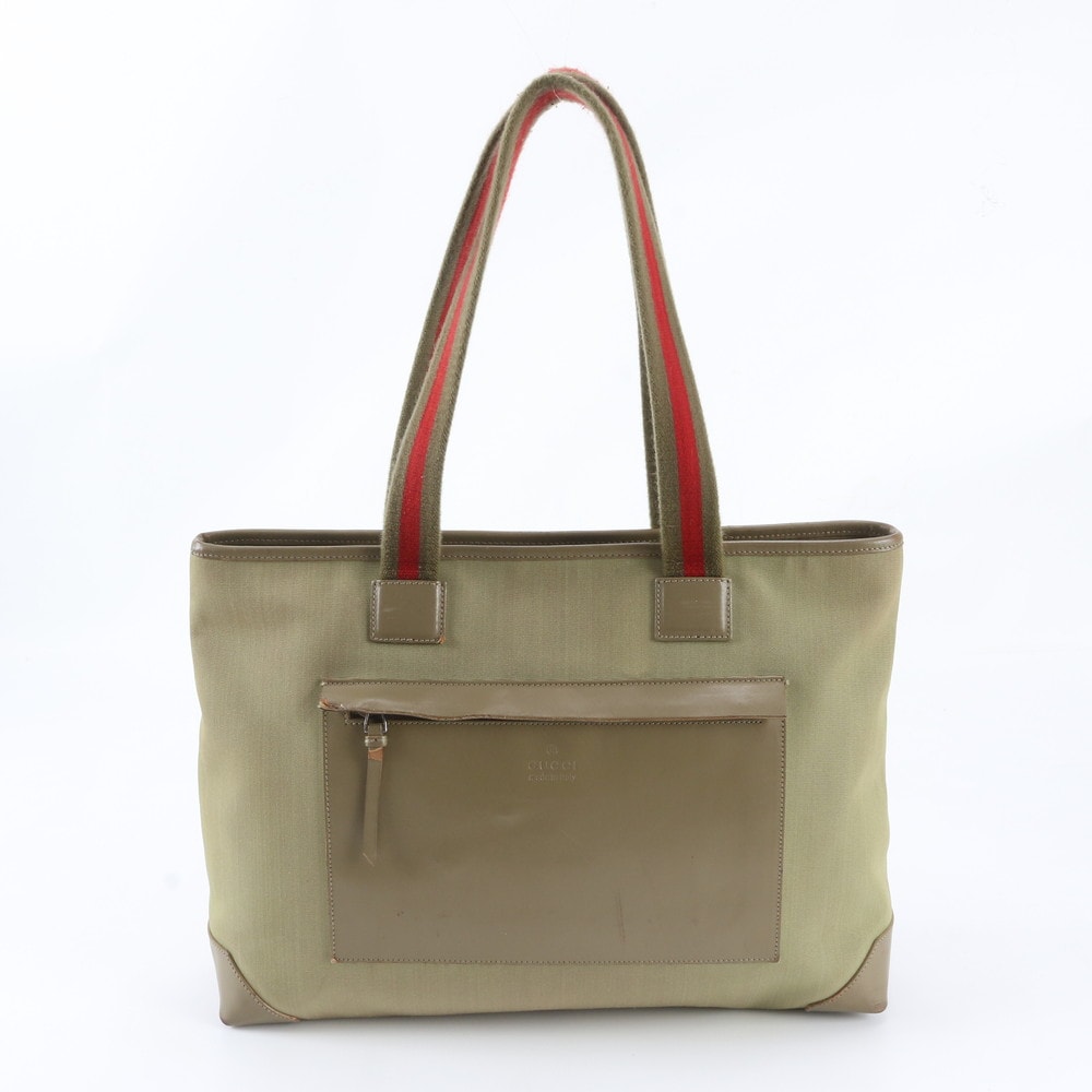 ■美品 グッチ019 0426 トート バッグ レザー×ナイロン