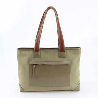 ■美品 グッチ019 0426 トート バッグ レザー×ナイロン