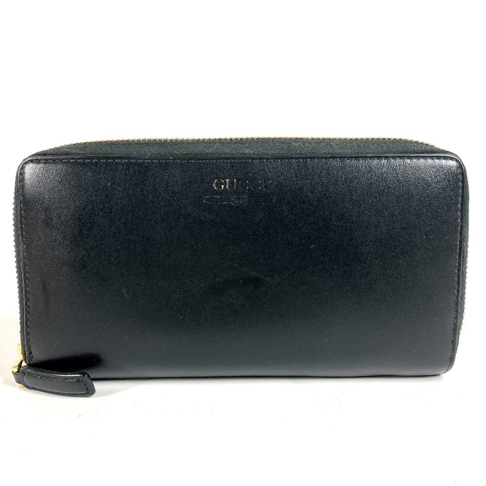 グッチ GUCCI ロゴ 547591 ロングウォレット ラウンドファスナー 長財布 レザー ブラック