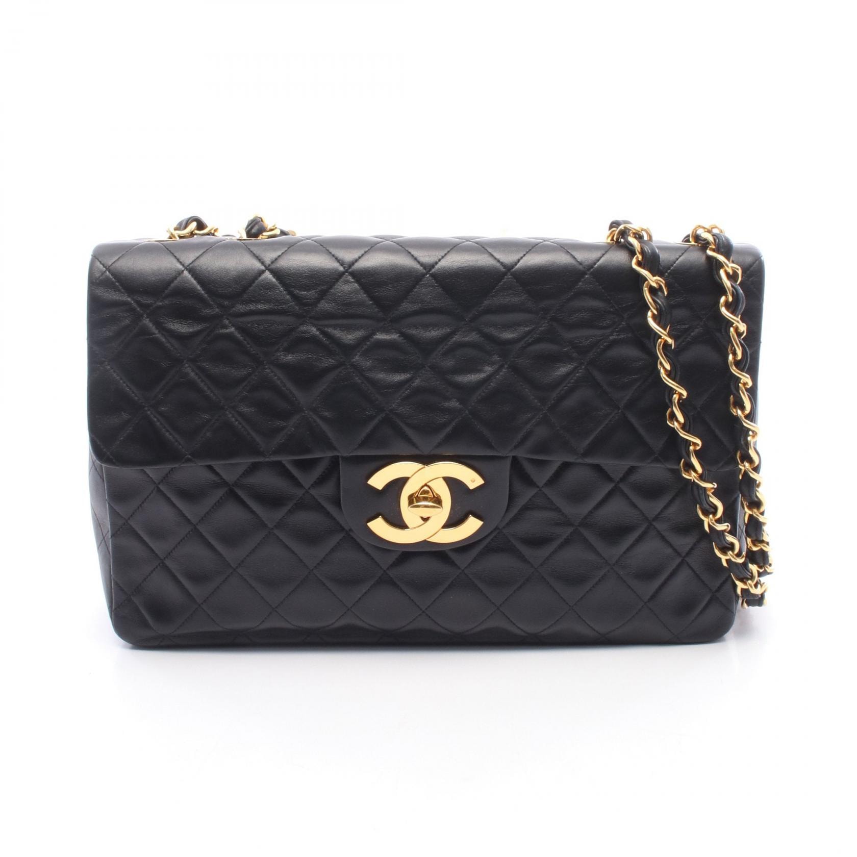 シャネル CHANEL デカマトラッセ34 ショルダーバッグ バッグ ラムスキン(羊革) レディース ブラック系 【中古】