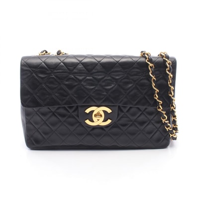 シャネル CHANEL デカマトラッセ34 ショルダーバッグ バッグ ラムスキン(羊革) レディース ブラック系 【中古】
