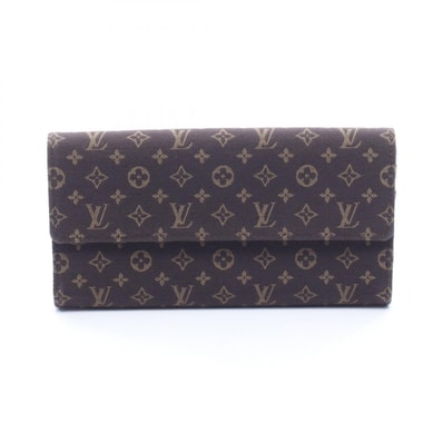 ルイ・ヴィトン LOUIS VUITTON ポルトフォイユ サラ 二つ折り長財布 財布 キャンバス モノグラム・ミニ・ラン エベヌ レディース ブラウン系 M95234 【中古】