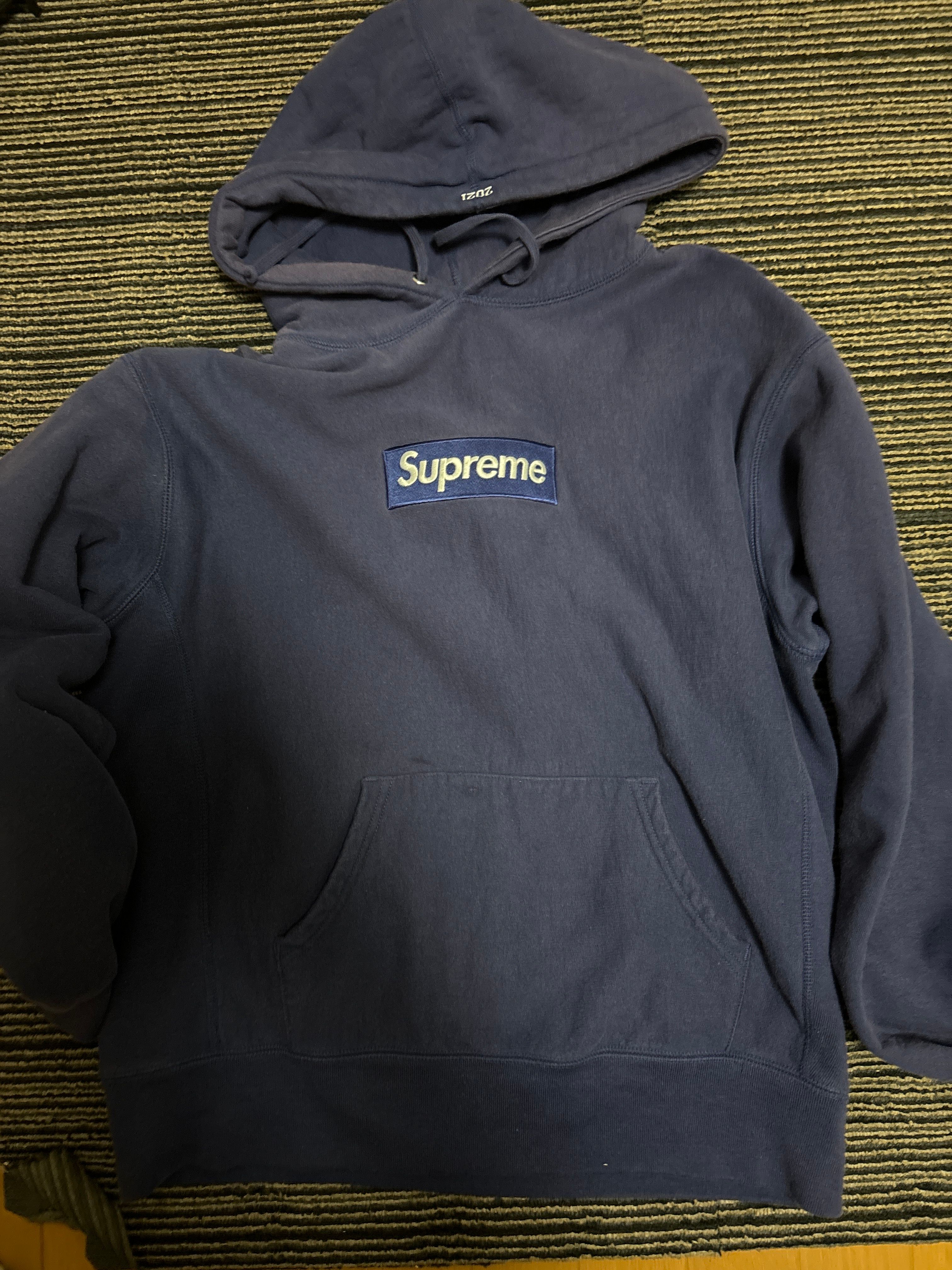Supreme Box Logo Hooded Sweatshirt "Washed Navy" (21FW)