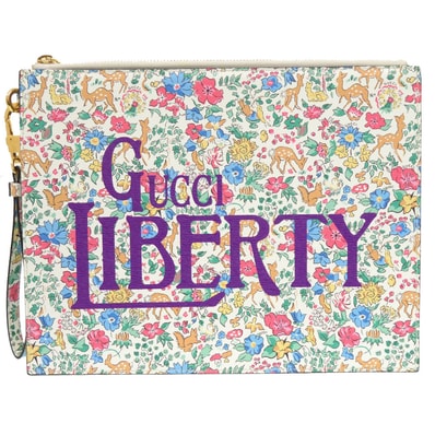 グッチ リバティコラボ 花柄 636252 レザー ホワイト