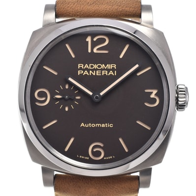 パネライ PANERAI PAM00619 ラジオミール Cal.P.4000 裏スケ スモールセコンド ブラウン 自動巻き メンズ 美品 箱付き 腕時計 O#148980