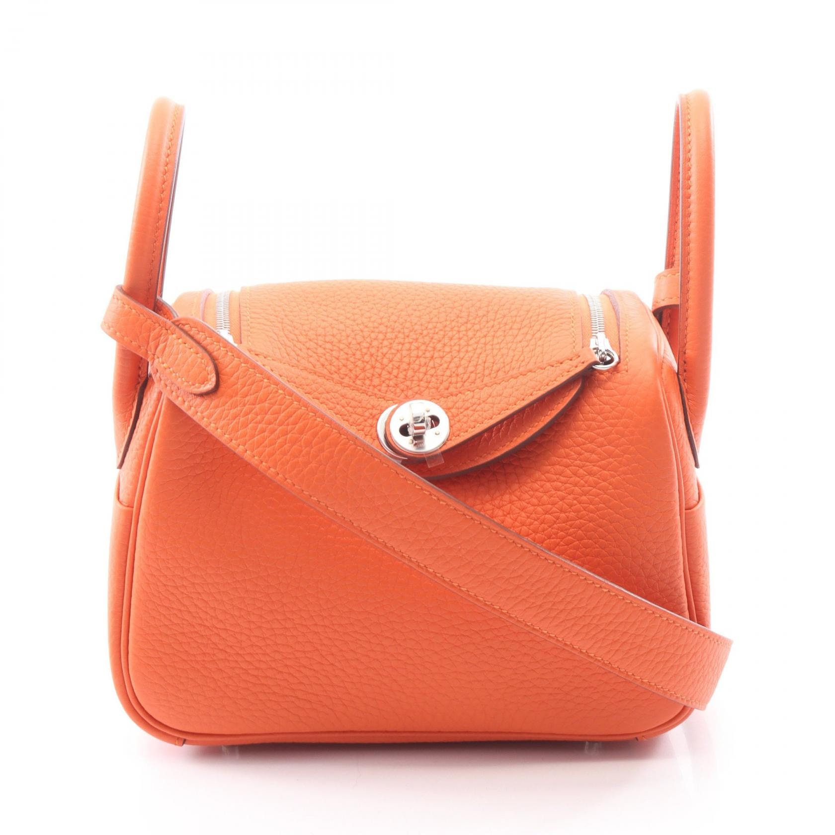 エルメス HERMES リンディ ミニ タンジェリン ショルダーバッグ バッグ レザー トリヨンクレマンス タンジェリン レディース オレンジ系 【中古】