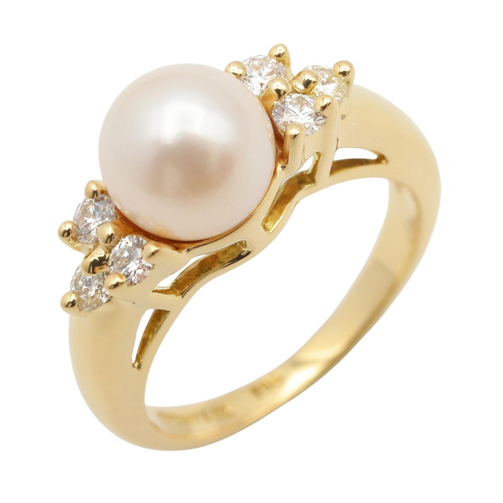 ティファニー TIFFANY&CO パール ダイヤ リング リング・指輪 ジュエリー K18(イエローゴールド) ダイヤモンド パール レディース ホワイト系 / クリア系 / ゴールド系 【中古】