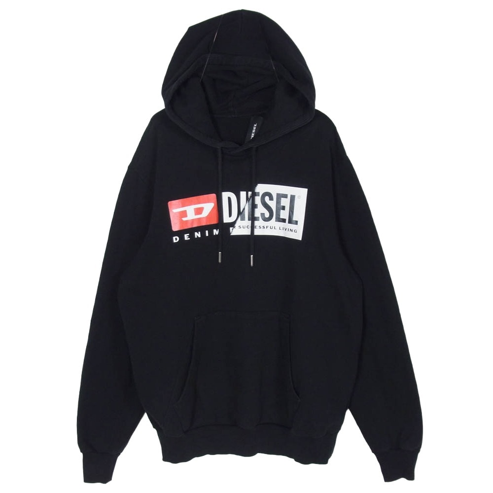 DIESEL ディーゼル S-GIRK-HOOD-CUTY SWEAT-SHIRT スウェット フーディ パーカー ブラック系 M【中古】