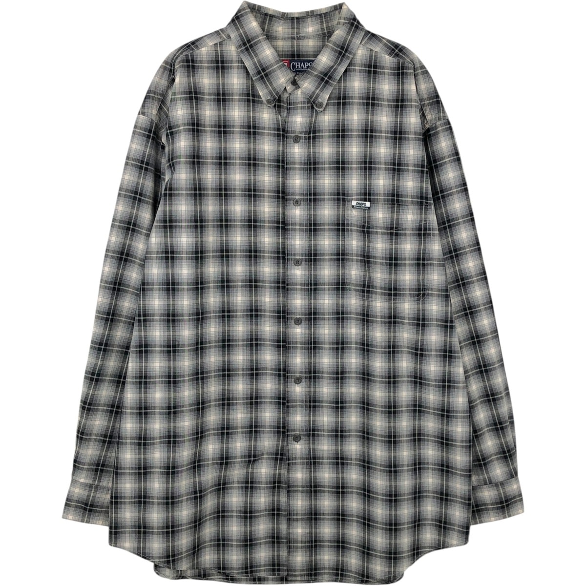 古着 ラルフローレン Ralph Lauren CHAPS チャップス オンブレチェック 長袖 ボタンダウンチェックシャツ メンズXL相当/eaa652090