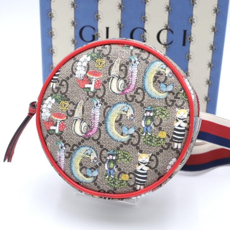 GUCCI(グッチ)×ヒグチユウコ チルドレンズ ラウンドミニウエストポーチ GGスプリーム ベルトバッグ マルチカラー 502330【中古】