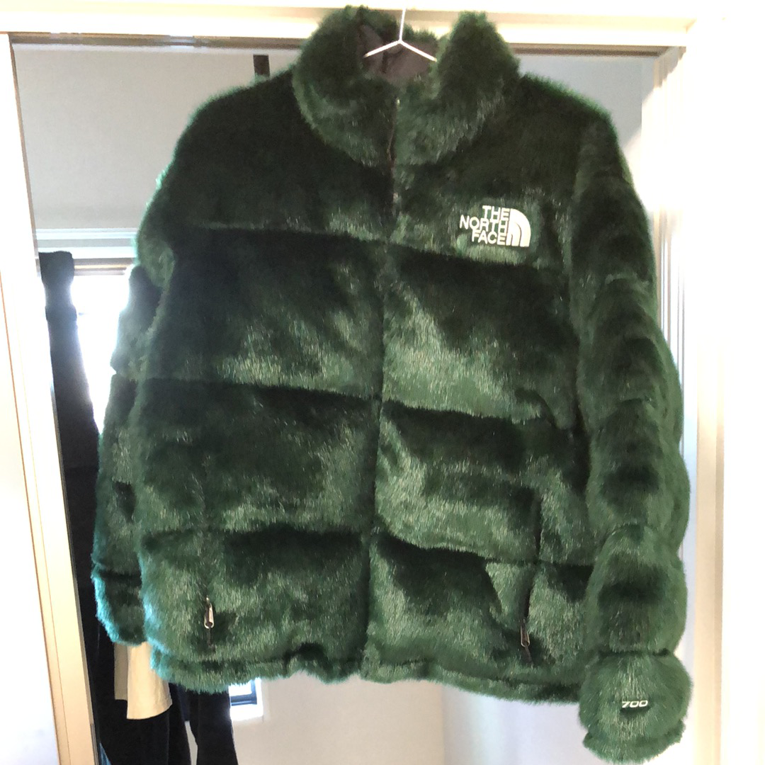 Supreme x The North Face Faux Fur Nuptse Jacket "Green"