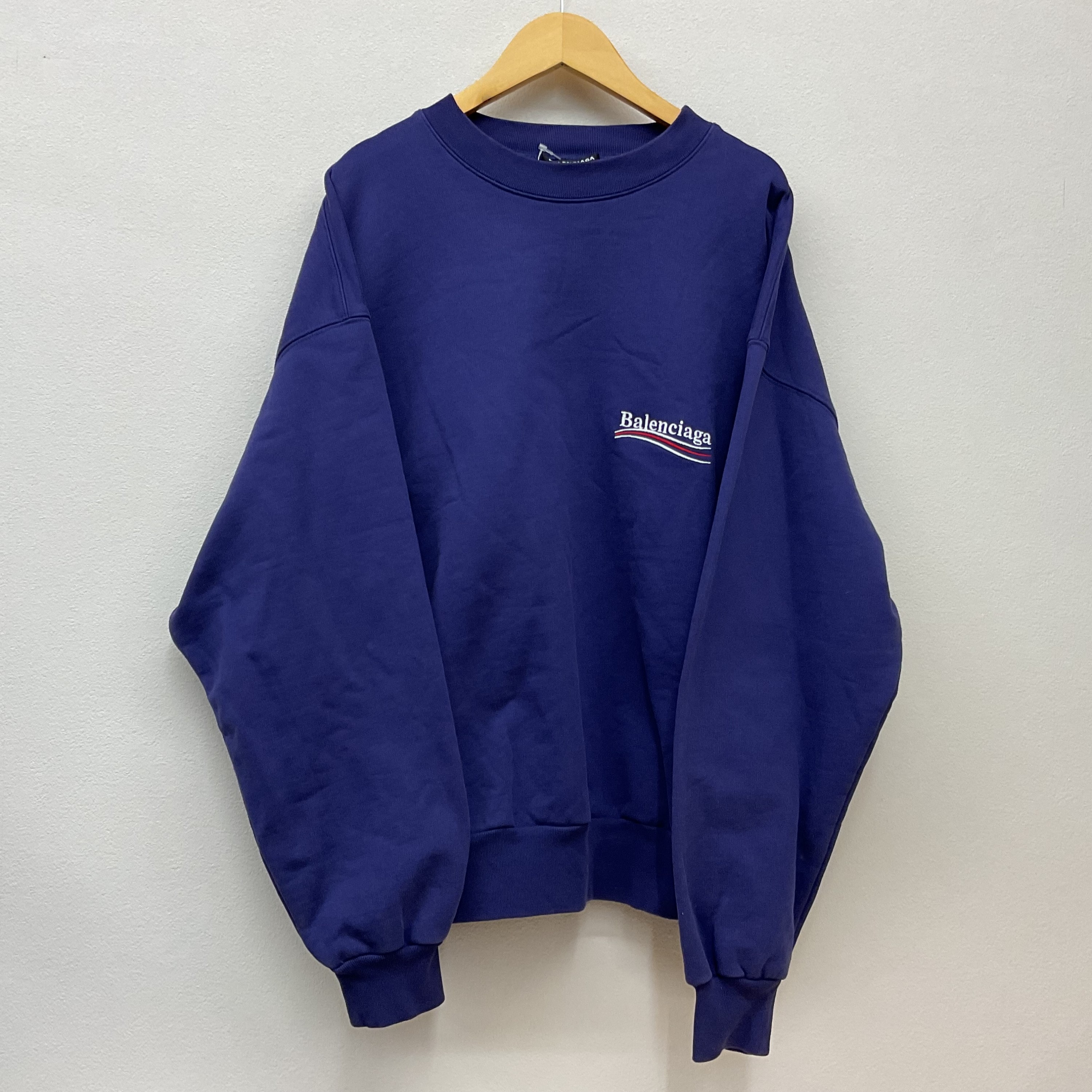Balenciaga 【バレンシアガ】スウェット 刺繡 ロゴ ネイビー パープル S