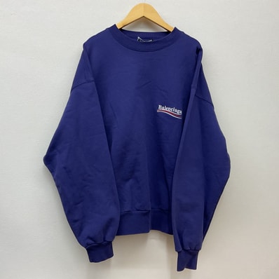 Balenciaga 【バレンシアガ】スウェット 刺繡 ロゴ ネイビー パープル S
