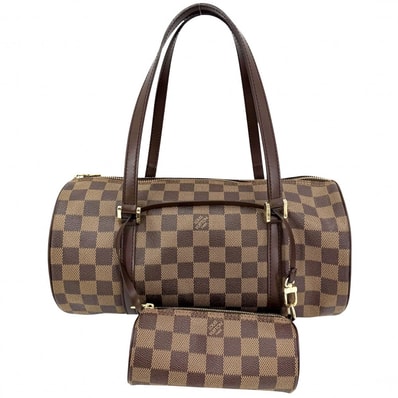 LOUIS VUITTON ルイヴィトン ハンドバッグ パピヨン30 ポーチ付き 肩掛け GM N51303 ダミエキャンバス ブラウン 茶 ゴールド金具 レディース【中古品】