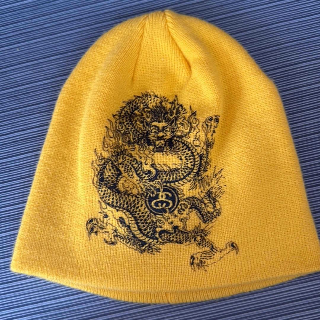Stussy Skullcap Dragon Print "Yellow"