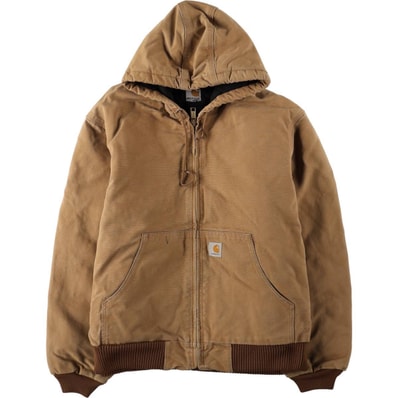 古着 カーハート Carhartt アクティブジャケット 中綿入り ダックフルジップパーカー USA製 メンズL相当/eaa675576