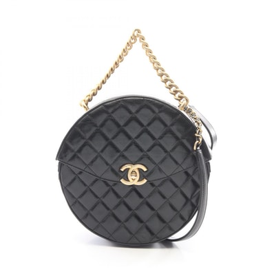 シャネル CHANEL マトラッセ ラウンド 2WAY ショルダーバッグ バッグ レザー レディース ブラック系 【中古】