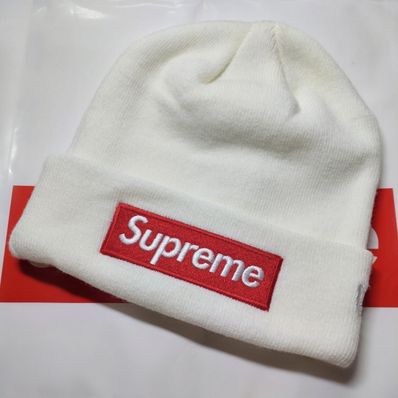 Supreme New Era® Box Logo Beanie "White" (21FW)