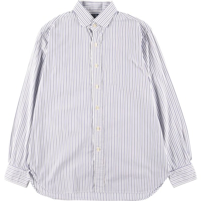 古着 ラルフローレン Ralph Lauren POLO by Ralph Lauren REGENT CUSTOM FIT ワイドカラー 長袖 ストライプシャツ メンズL相当/eaa600213