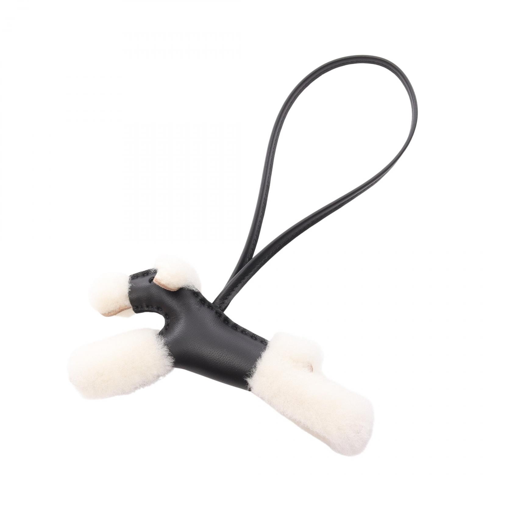 エルメス HERMES バディチャーム チャーム アクセサリー ムートン アニョーミロ アニョーミロ ホワイト レディース ブラック系 / ホワイト系 【中古】