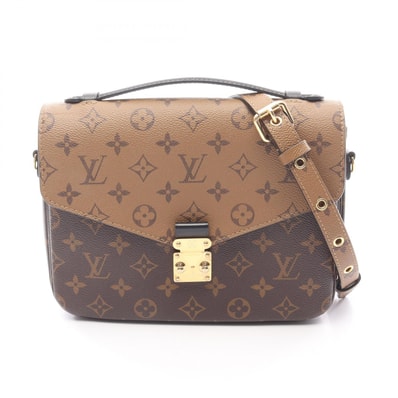 ルイ・ヴィトン LOUIS VUITTON ポシェット メティス MM モノグラムリバース ハンドバッグ バッグ PVCコーティングキャンバス レザー レディース ブラウン系 / ブラック系 M44876 【中古】