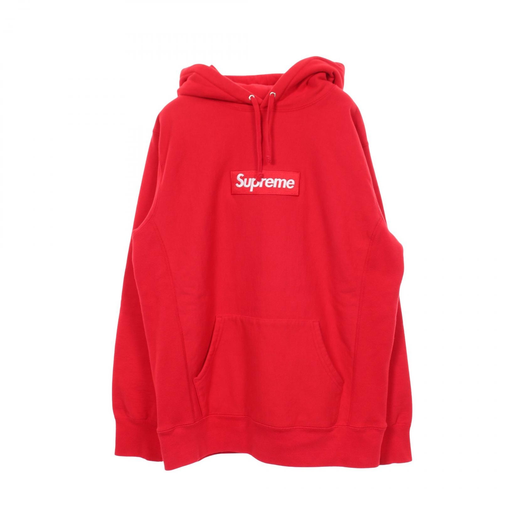 シュプリーム Supreme Box Logo Fooded Sweatshirt パーカー 衣料品 トップス コットン メンズ レッド系 【中古】