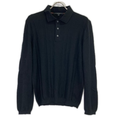 グッチ 323068 ブラック カシミヤ ロングスリーブ ポロシャツ L