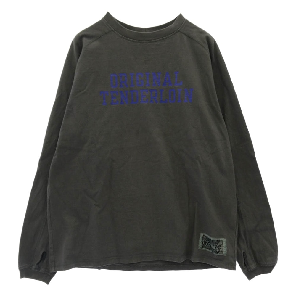 TENDERLOIN テンダーロイン カットソー FREEDOM SLEEVE CUT&SEW フリーダム サムホール付き 長袖 カットソー チャコール系 M【中古】