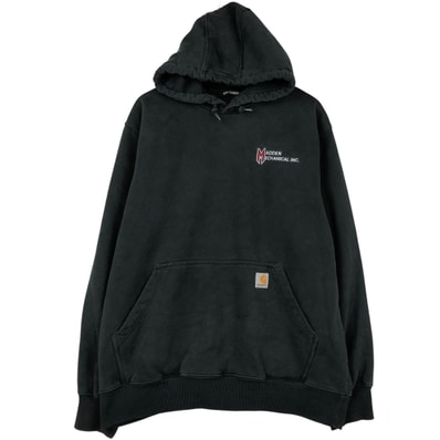 古着 カーハート Carhartt Loose Fit MADDEN MECHANICAL INC アドバタイジング スウェットプルオーバーパーカー メンズL相当/eaa459484
