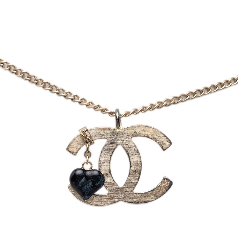 シャネル ココマーク ハート ペンダント ネックレス 01P ゴールド メッキ レディース CHANEL 【中古】