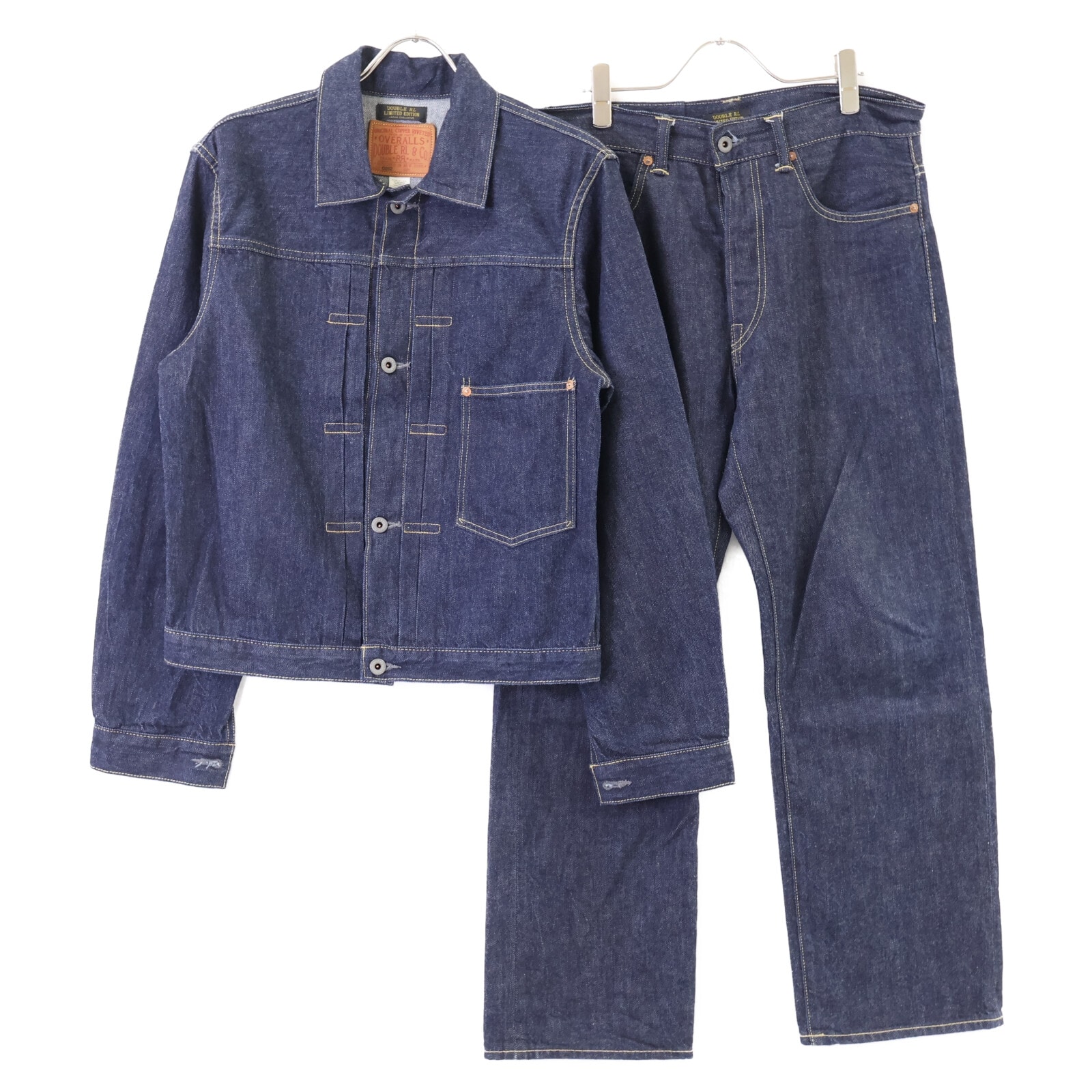 ダブルアールエル 【美品/国内正規/26SS】782P11644001/11645001 JAPAN WOVEN 1944 大戦モデル TYPE 1 JACKET/DENIM PANTS セットアップ ジャケットM/ボトムス32