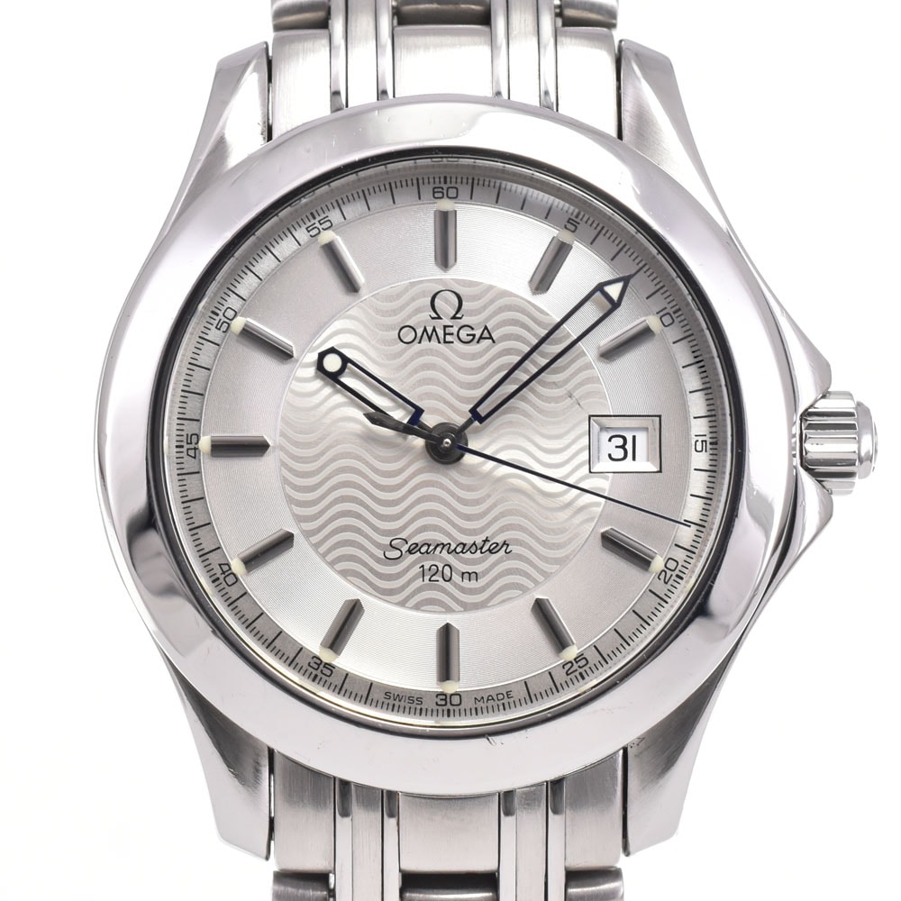 オメガ OMEGA 2511.31 シーマスター 120M デイト シルバー クォーツ メンズ 良品 腕時計 G#147479