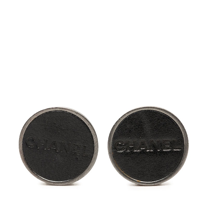 シャネル ラウンド イヤリング 00A刻印 シルバー レザー メタル レディース CHANEL 【中古】