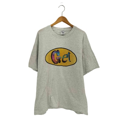 90s USA製 文字イラストプリント クルーネックTシャツ【1142471350785】