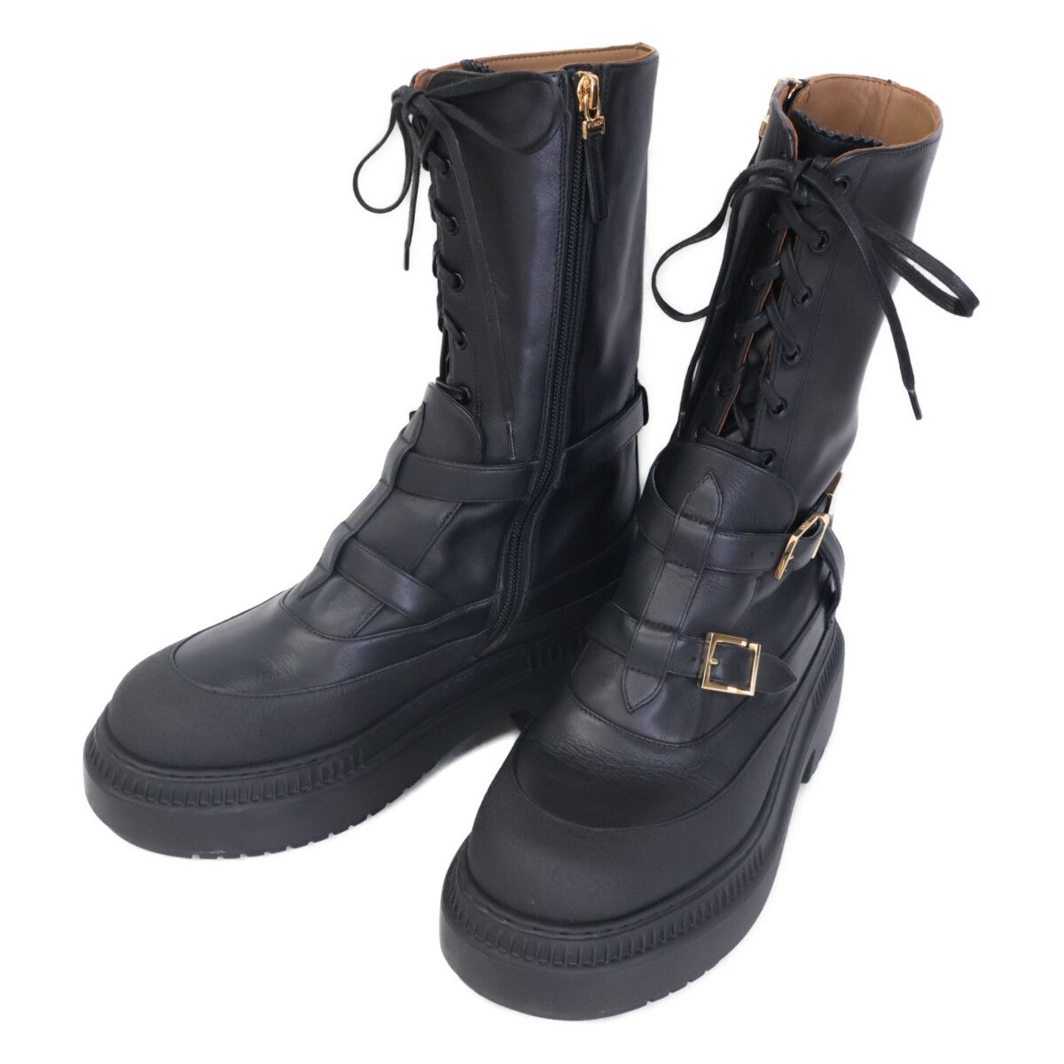 フェンディ 【美品】8T6445 デルフィナ バイカーブーツ/ 37