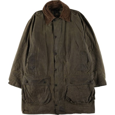 古着 90年代 バブアー Barbour BORDER ボーダー 旧3ワラント ワックスコットン オイルドジャケット 英国製 C40 メンズM相当 ヴィンテージ/eaa604896