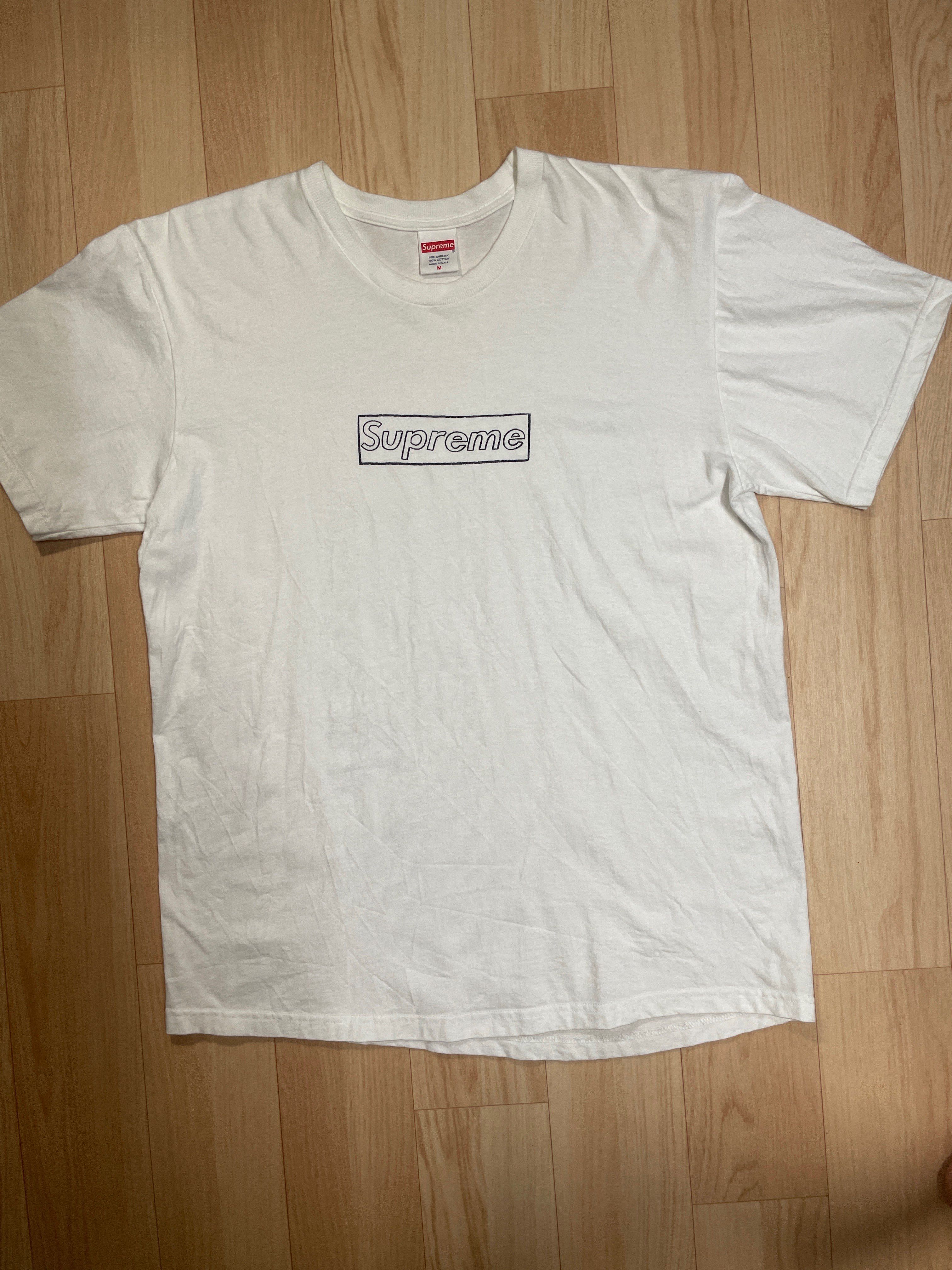 Supreme KAWS Chalk Logo Tee "White"