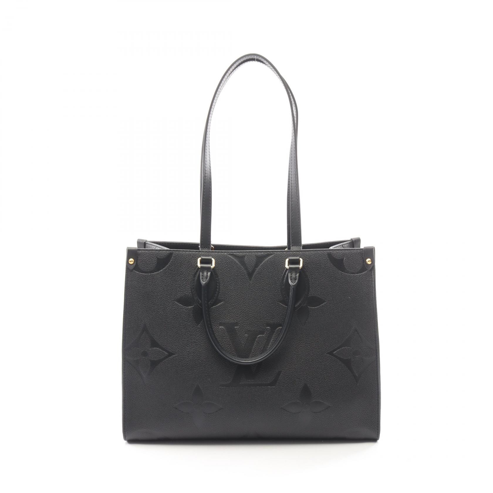 ルイ・ヴィトン LOUIS VUITTON オンザゴーMM モノグラムアンプラント ノワール 2WAY トートバッグ バッグ レザー レディース ブラック系 M45595 【中古】