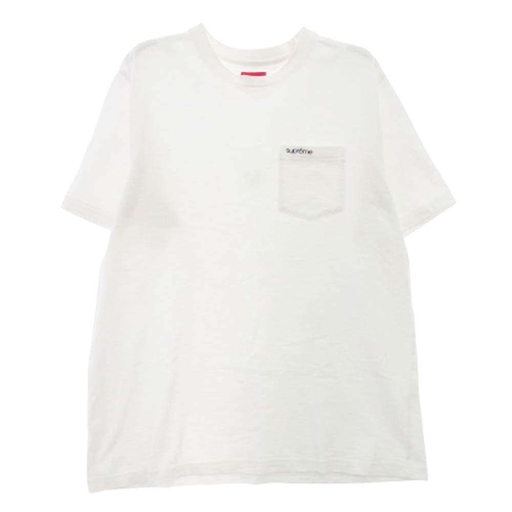 Supreme シュプリーム Ｔシャツ S/S Pocket Tee ポケット 半袖 Tシャツ オフホワイト系 L【中古】