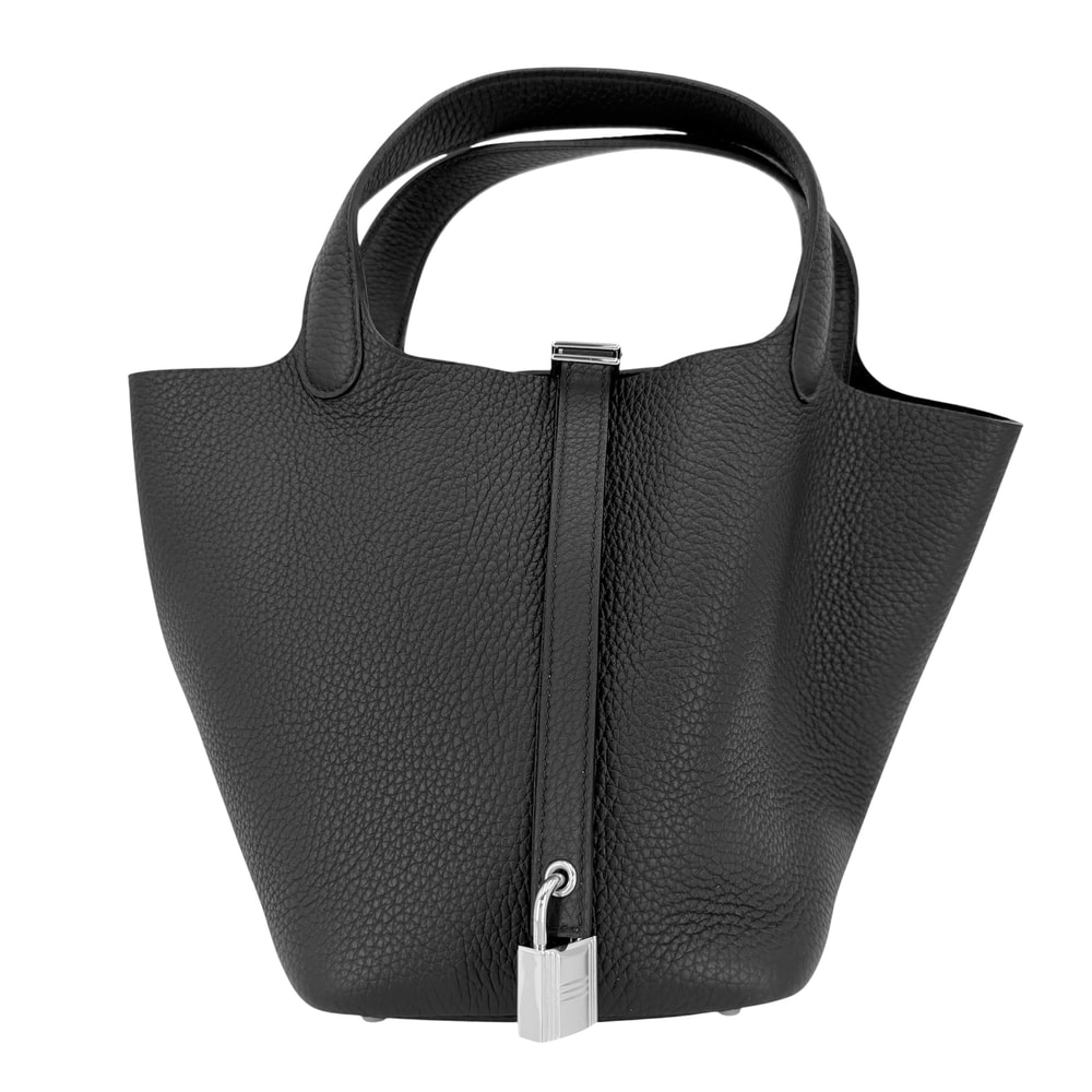 HERMES エルメス ハンドバッグ ピコタンロックPM K刻印 レザー ブラック 黒 シルバー金具 レディース 美品 2025年【中古品】