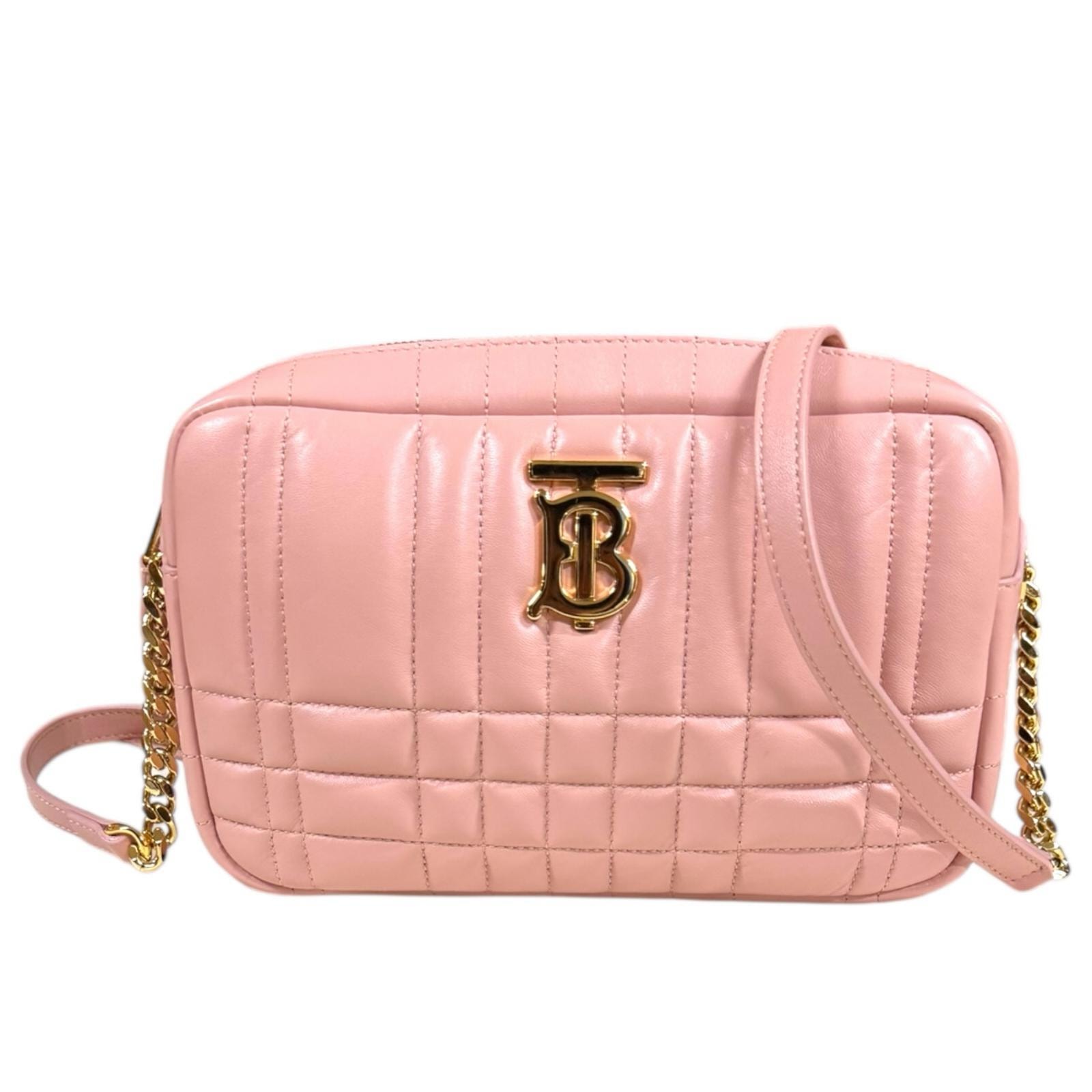 バーバリー スモール ローラカメラバッグ ショルダーバッグ レザー ピンク レディース BURBERRY  中古
