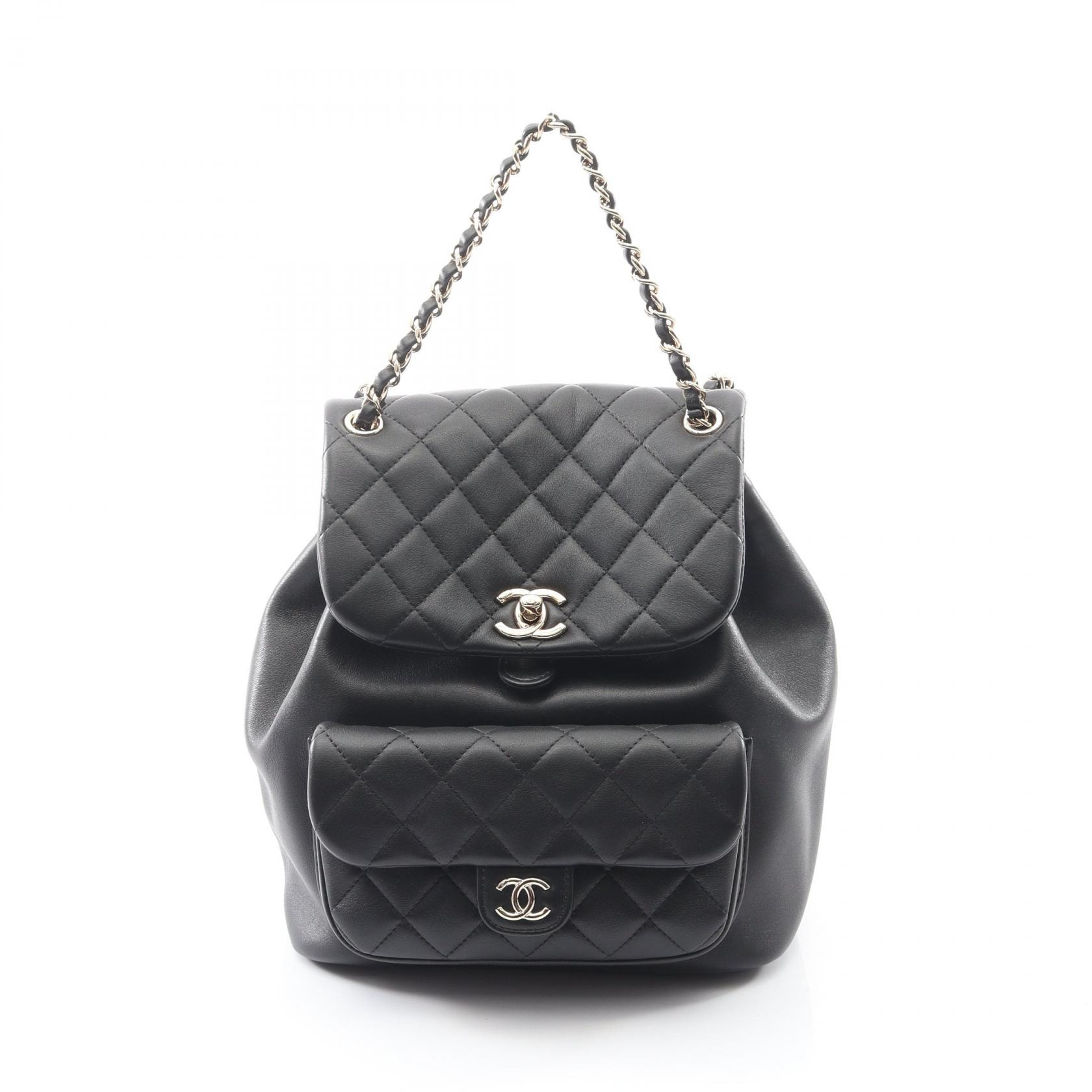 シャネル CHANEL マトラッセ リュックサック バックパック バッグ ラムスキン(羊革) レディース ブラック系 AS3618 【中古】