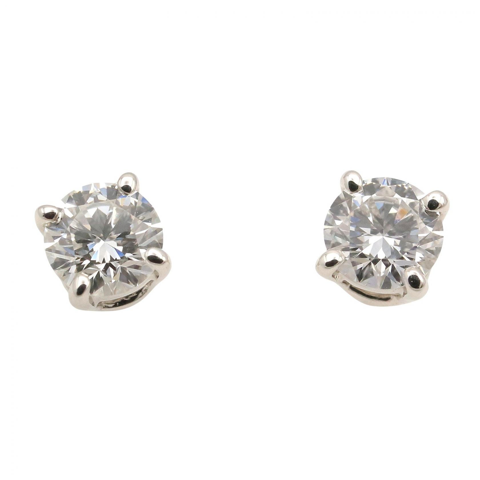 ティファニー TIFFANY&CO ソリティアダイヤモンド ピアス ピアス ジュエリー Pt950プラチナ ダイヤモンド レディース クリア系 / シルバー系 【中古】